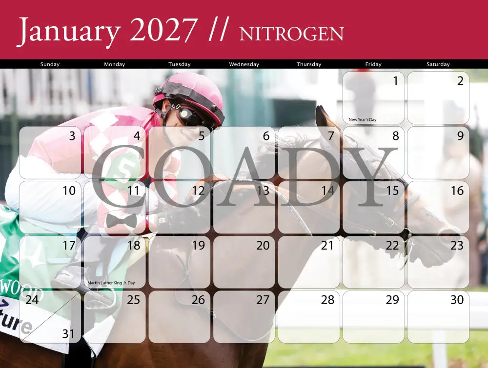 2026 - Horse Racing Calendar Book