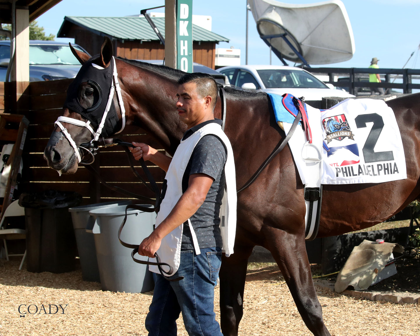 JOHNNY'S RED STORM - The Kentucky Downs Juvenile Sprint - 08-31-25 - R09 - KD - Paddock 02 - Coady Media - Kurtis Coady Photography