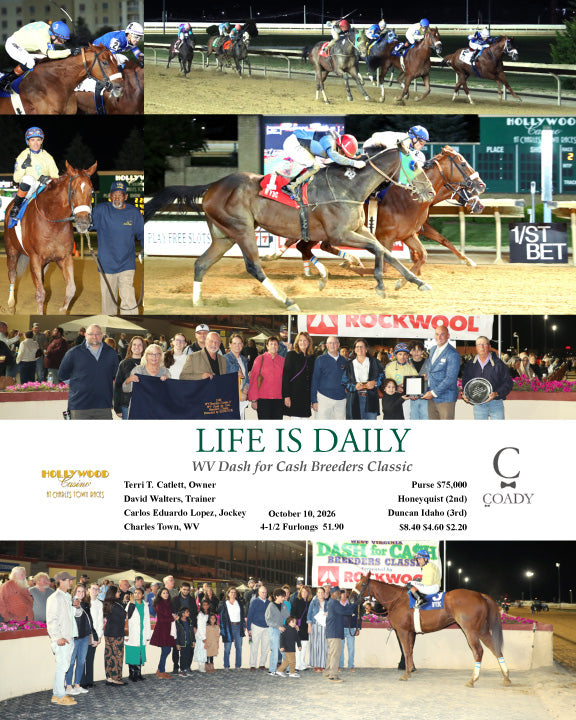 LIFE IS DAILY - WV Dash for Cash Breeders Classic - 10-10-26 - R02 - CT