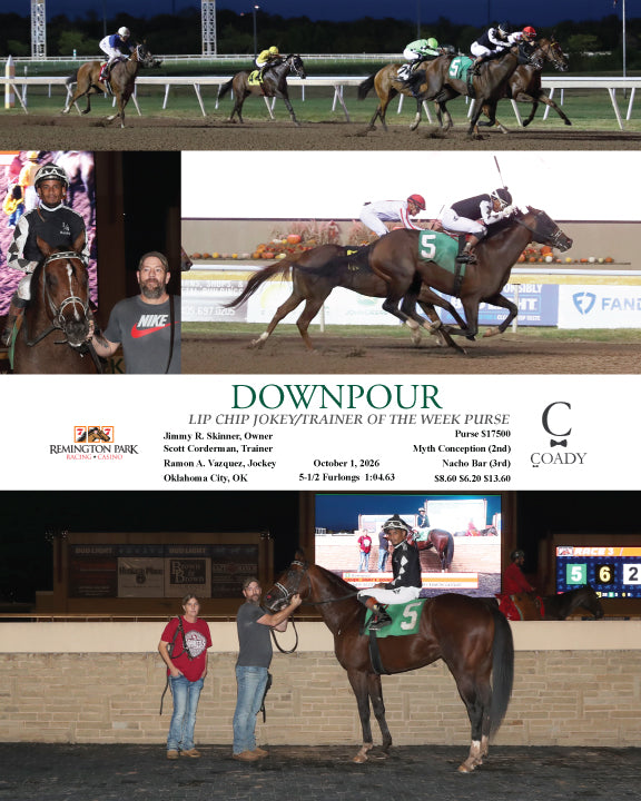 DOWNPOUR - LIP CHIP JOKEY/TRAINER OF THE WEEK PURSE - 10-01-26 - R03 - RP