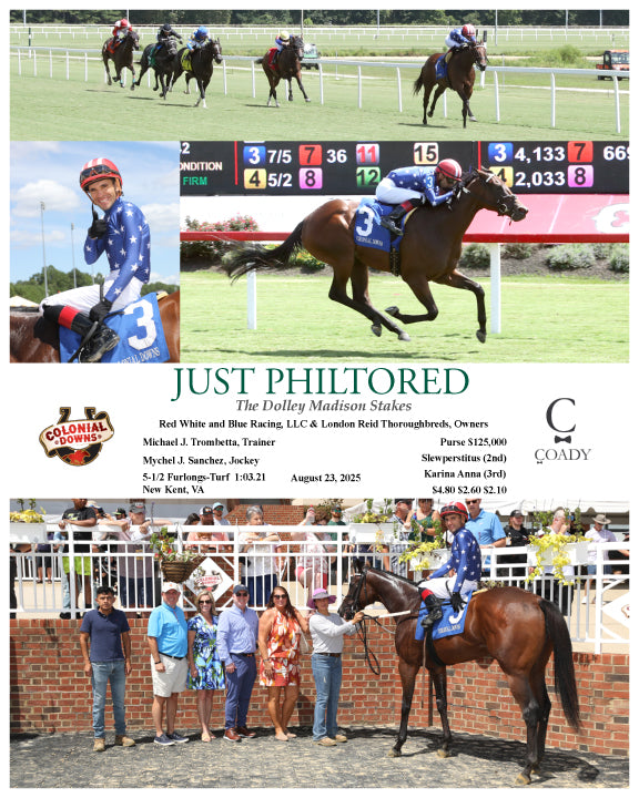 JUST PHILTORED - The Dolley Madison Stakes - 08-23-25 - R03 - CNL - Coady Media - Kurtis Coady Photography