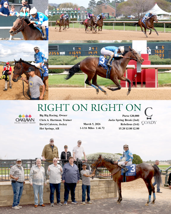 RIGHT ON RIGHT ON - 030526 - Race 03 - OP - Coady Media - Kurtis Coady Photography