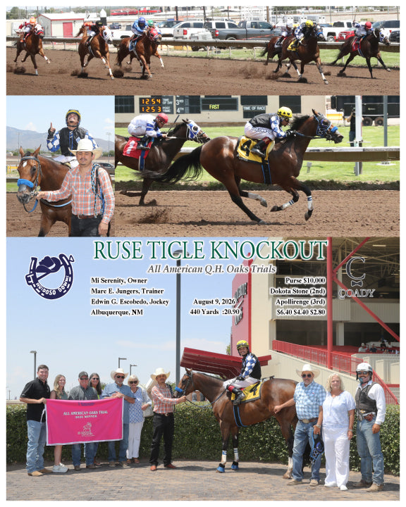 RUSE TICLE KNOCKOUT - All American Q.H. Oaks Trials - 08-09-26 - R03 - RUI