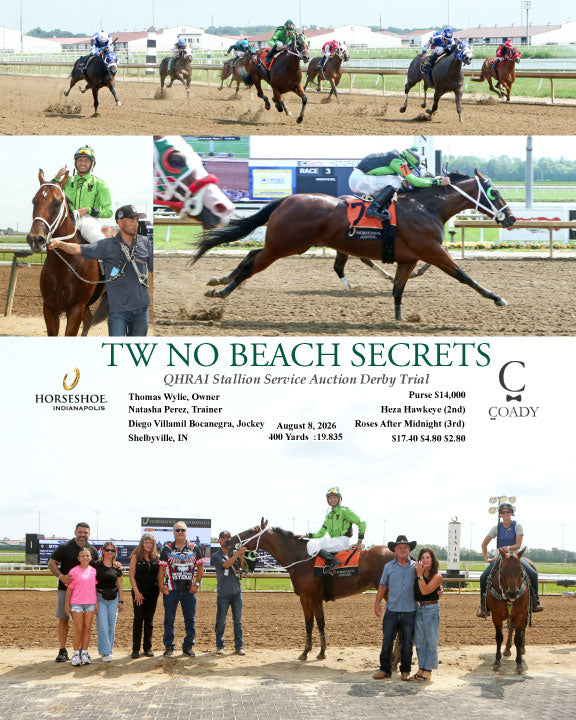 TW NO BEACH SECRETS - QHRAI Stallion Service Auction Derby Trial - 08-08-26 - R03 - IND