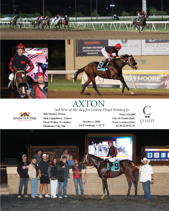 AXTON - 3rd Win of the day for Jockey Floyd Wethey Jr. - 10-01-26 - R04 - RP