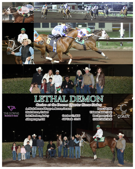LETHAL DEMON - Casino at the Downs Quarter Horse Stakes - 10-17-26 - R05 - ALB