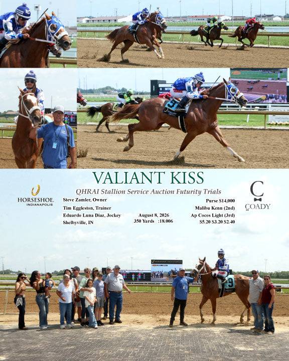 VALIANT KISS - QHRAI Stallion Service Auction Futurity Trials - 08-08-26 - R05 - IND