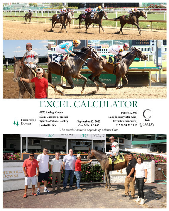 EXCEL CALCULATOR - 09-12-25 - R06 - Churchill Downs - Coady Media - Kurtis Coady Photography