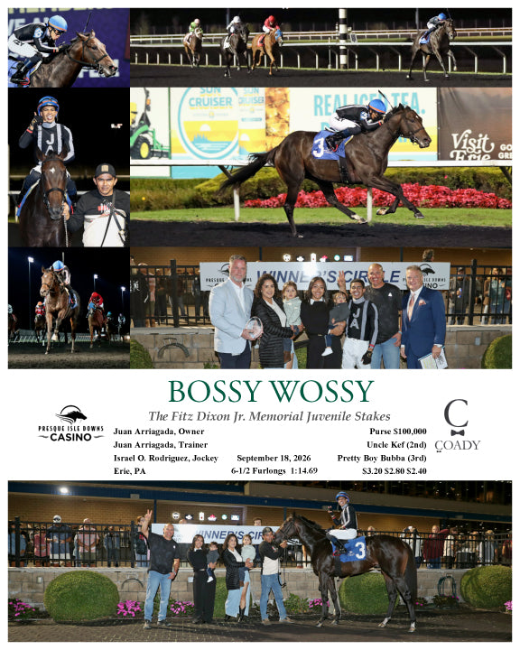 BOSSY WOSSY - The Fitz Dixon Jr. Memorial Juvenile Stakes - 09-18-26 - R07 - PID