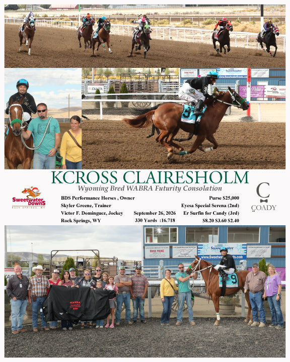 KCROSS CLAIRESHOLM - Wyoming Bred WABRA Futurity Consolation - 09-26-26 - R07 - SWF
