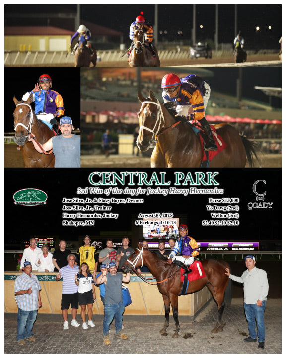 CENTRAL PARK - 3rd Win of the day for Jockey Harry Hernandez - 08-30-25 - R08 - CBY - Coady Media - Kurtis Coady Photography
