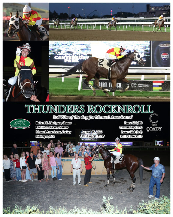 THUNDERS ROCKNROLL - 3rd Win of the day for Manuel Americano! - 08-15-26 - R08 - CBY
