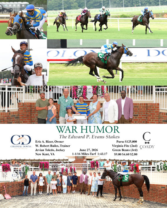 WAR HUMOR - The Edward P. Evans Stakes - 06-27-26 - R08 - CNL