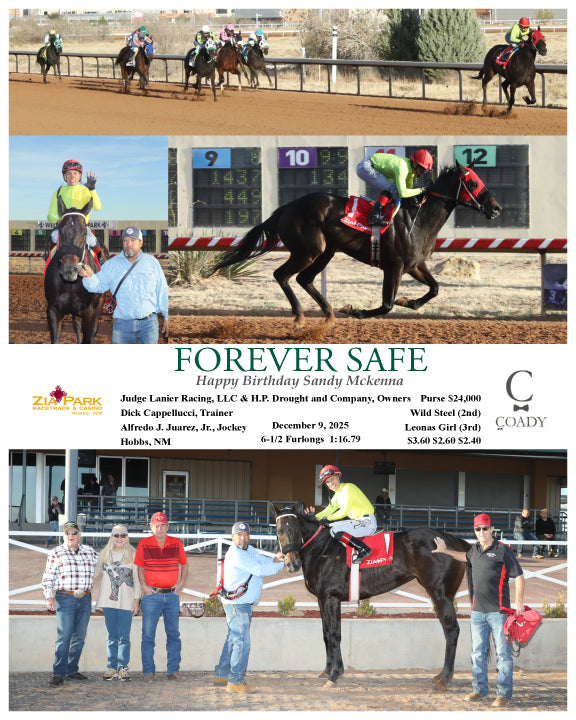 FOREVER SAFE - 5th Win of the day for Alfredo J. Juarez, Jr. - 12-09-25 - R09 - ZIA