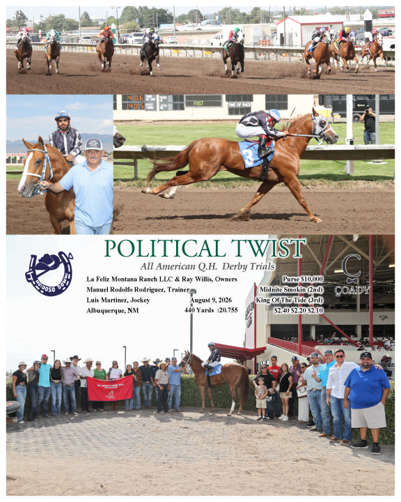 POLITICAL TWIST - All American Q.H. Derby Trials - 08-09-26 - R10 - RUI