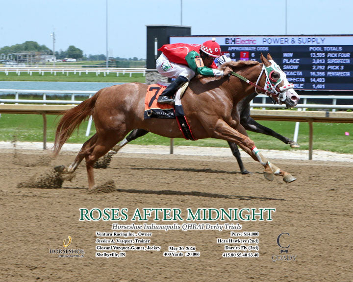 ROSES AFTER MIDNIGHT - Horseshoe Indianapolis QHRAI Derby Trials - 05-30-26 - R10 - IND - Action