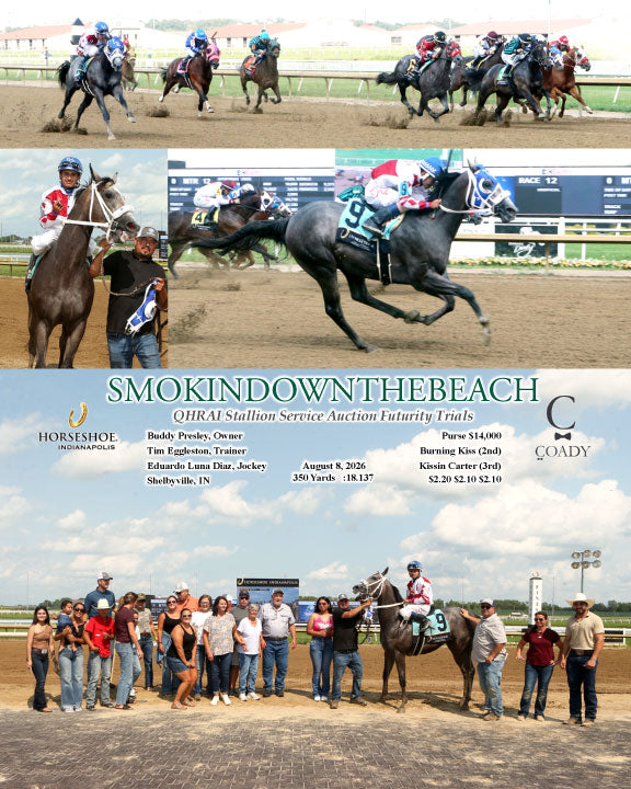 SMOKINDOWNTHEBEACH - QHRAI Stallion Service Auction Futurity Trials - 08-08-26 - R12 - IND