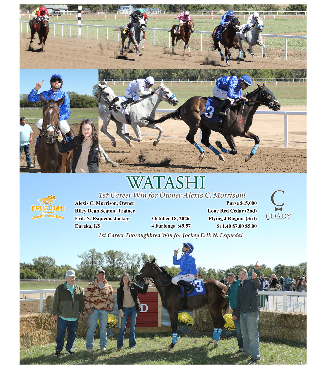WATASHI - 1st Career Win for Owner Alexis C. Morrison! - 10-18-26 - R02 - EUR