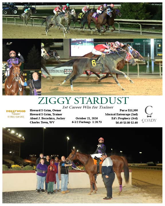 ZIGGY STARDUST - 1st Career Win for Trainer - 10-21-26 - R08 - CT - Coady Media - Kurtis Coady Photography
