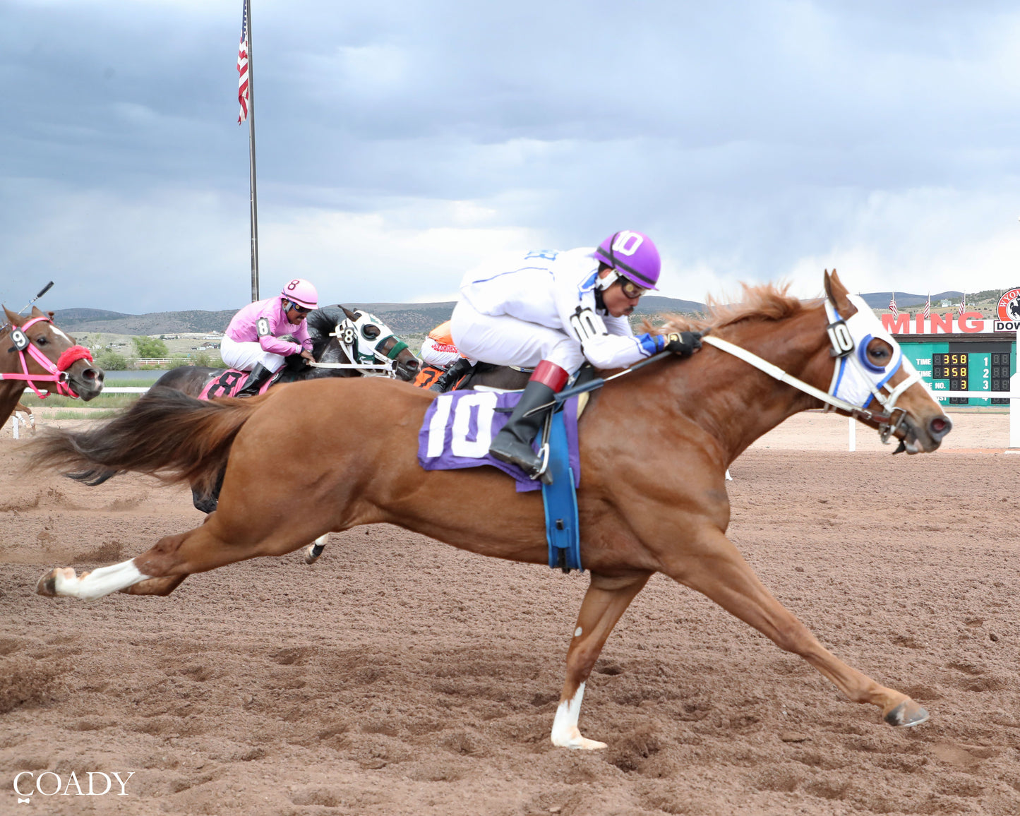 STANLEY DALE - 070226 - Race 03 - WYO Gary Waite Maiden Stakes Trials CG Racing, LLC & Lostb River Racing, Owners Jarrett Mills, Trainer Eric Ayala, Jockey $3.40 $3.00 $2.60 330 Yards Purse $6,000