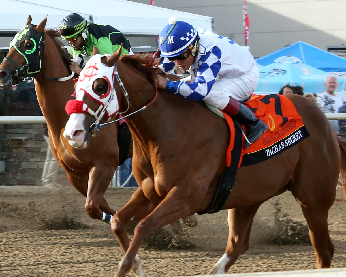 TACHAS SECRET - Indiana Championship - 14th Running - 10-24-26 - R10 - Horseshoe Indiana - Inside Finish 01 - Devin Hall - Coady Media - Kurtis Coady Photography