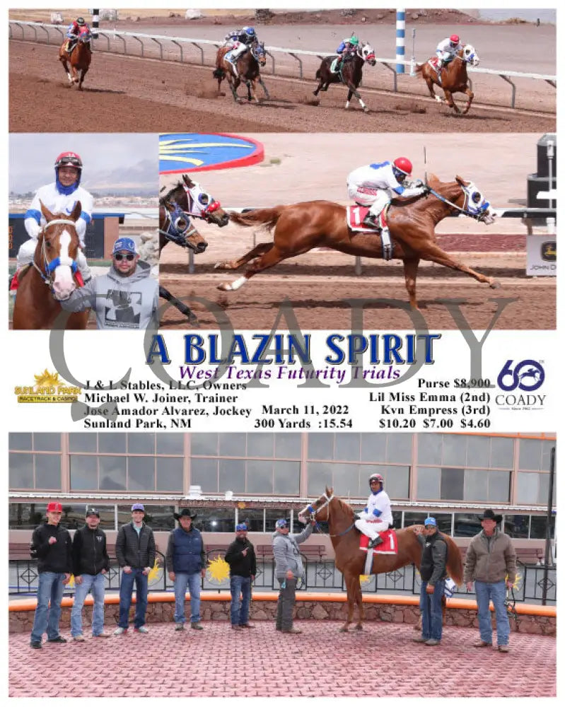 A Blazin Spirit - West Texas Futurity Trials 03-11-22 R01 Sun Sunland Park