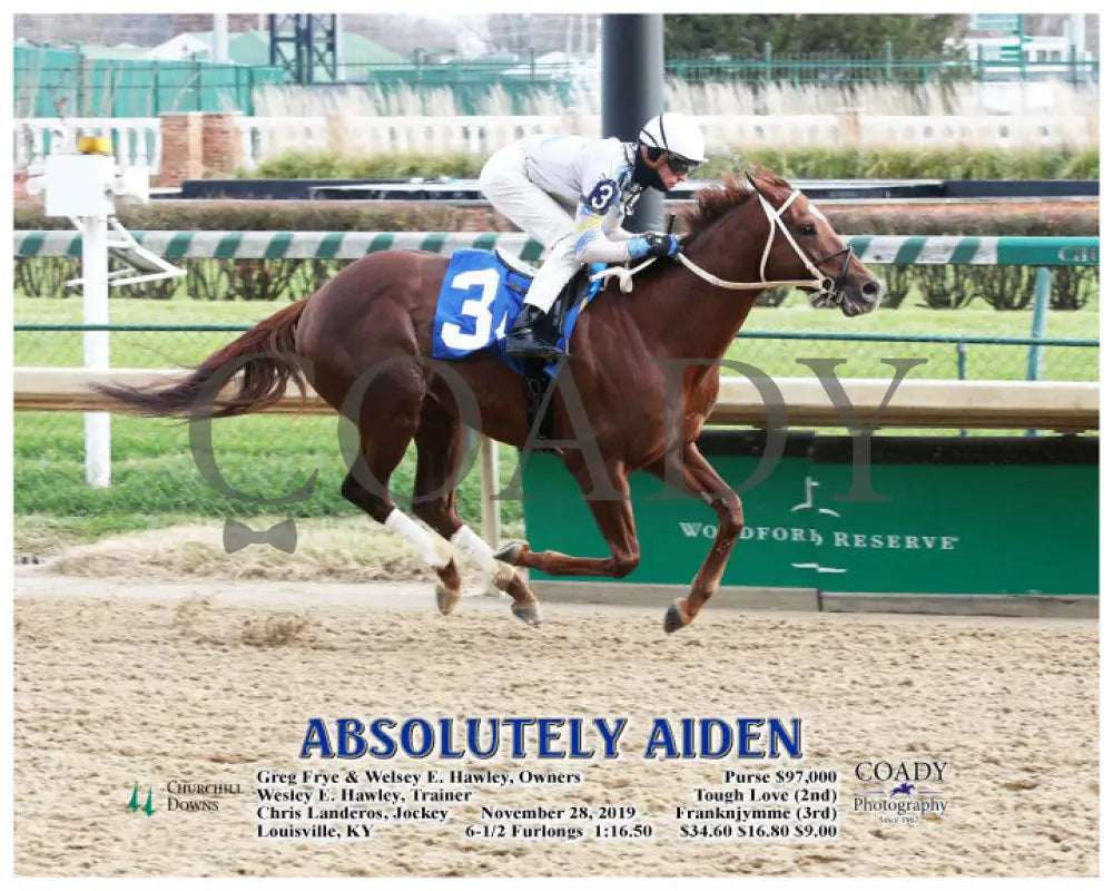 Absolutely Aiden - 11-28-19 R10 Cd Action Churchill Downs