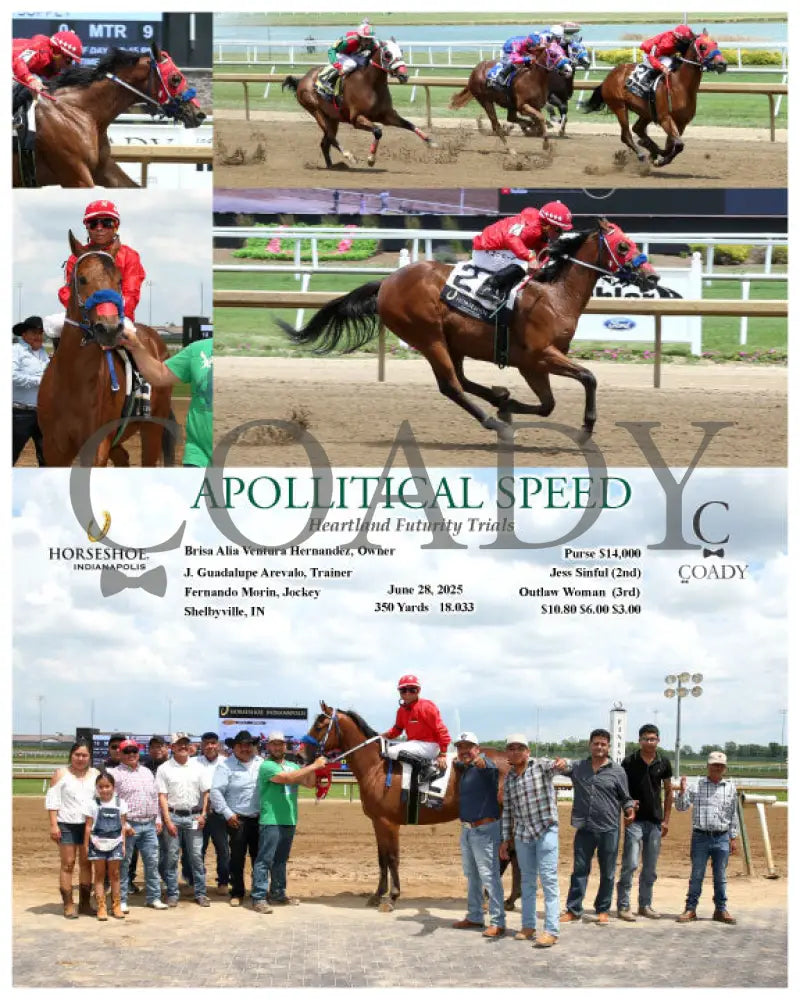 APOLLITICAL SPEED - Heartland Futurity Trials - 06-28-25 - R09 - IND Indiana Grand