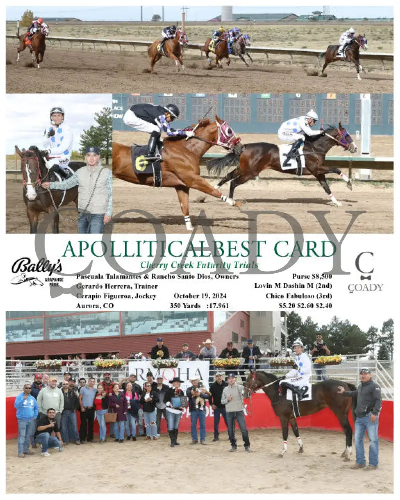 Apolliticalbest Card - Cherry Creek Futurity Trials 10-19-24 R04 Arp Arapahoe Park