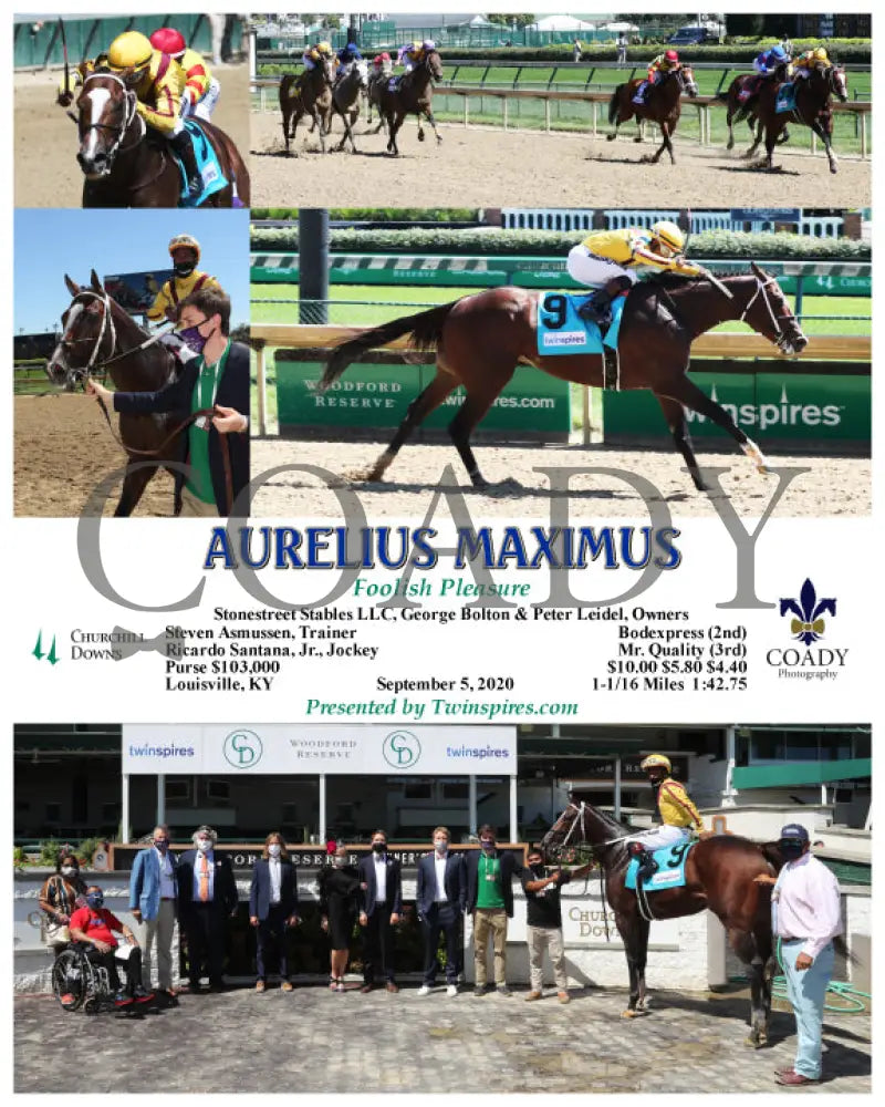 Aurelius Maximus - Foolish Pleasure 09-05-20 R07 Cd Churchill Downs