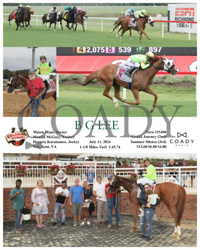 B G Lee - 550Th Career For Jockey Horacio Karamanos! 07-11-24 R11 Cnl Colonial Downs