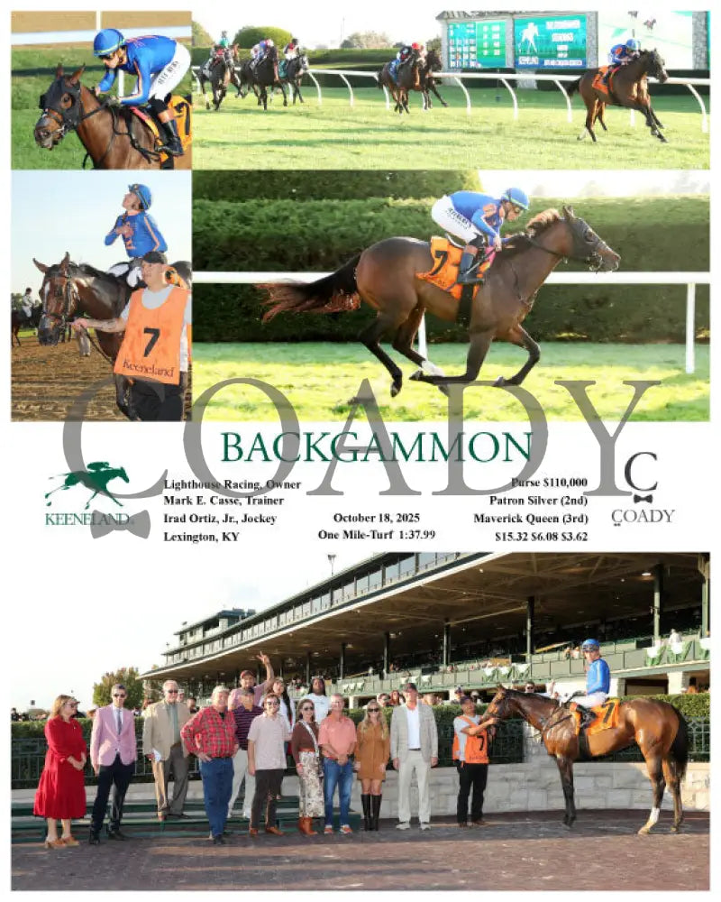 BACKGAMMON - 101825 - Race 10 - KEE Keeneland