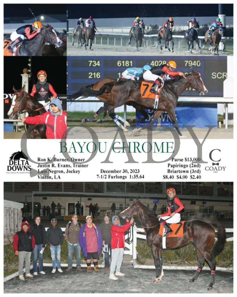 Bayou Chrome - 12-30-23 R09 Ded Delta Downs
