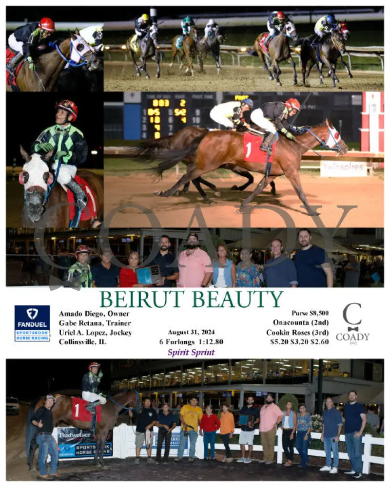 Beirut Beauty - 08-31-24 R02 Fan Fanduel Sportsbook Horse Racing