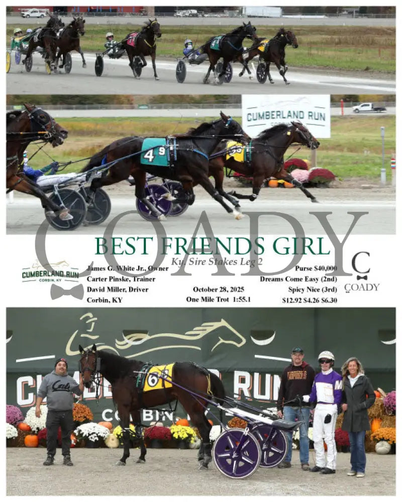 BEST FRIENDS GIRL - 102825 - Race 09 - CMR Presque Isle Downs