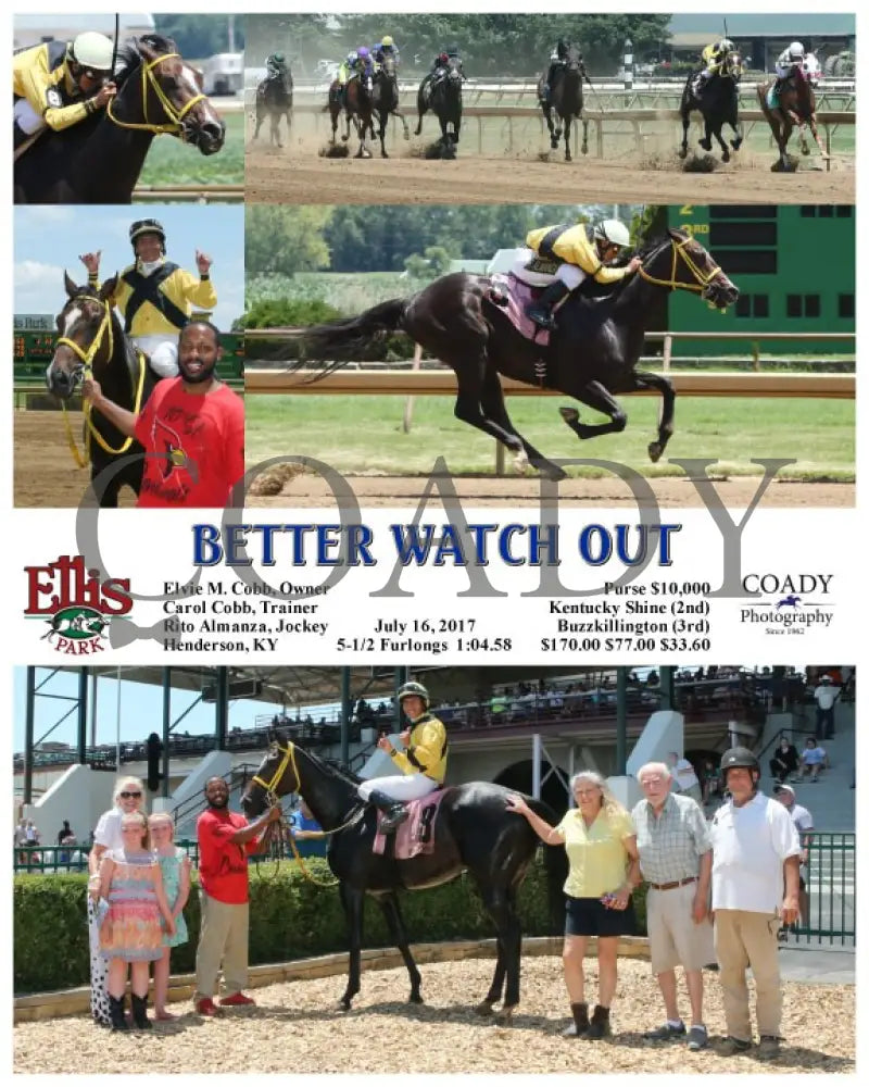 Better Watch Out - 071617 Race 01 Elp Ellis Park