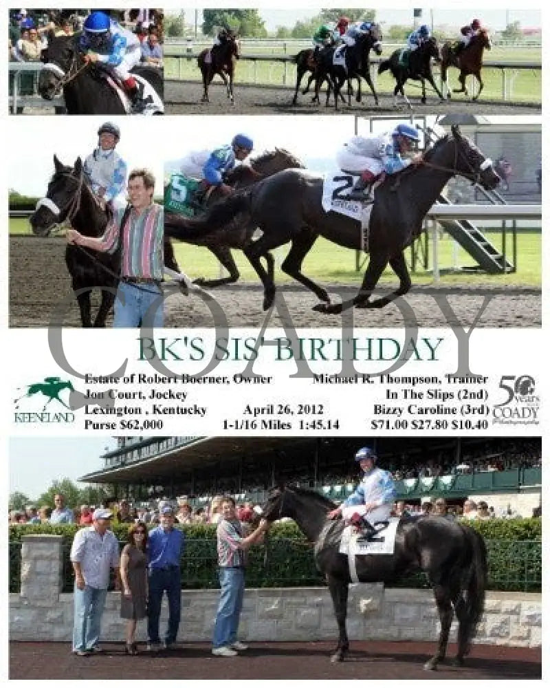 Bk’s Sis’ Birthday - 042612 Race 07 Keeneland