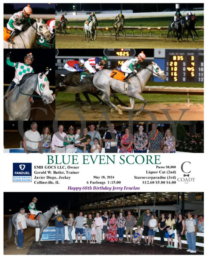 Blue Even Score - 05-18-24 R03 Fan Fanduel Sportsbook Horse Racing