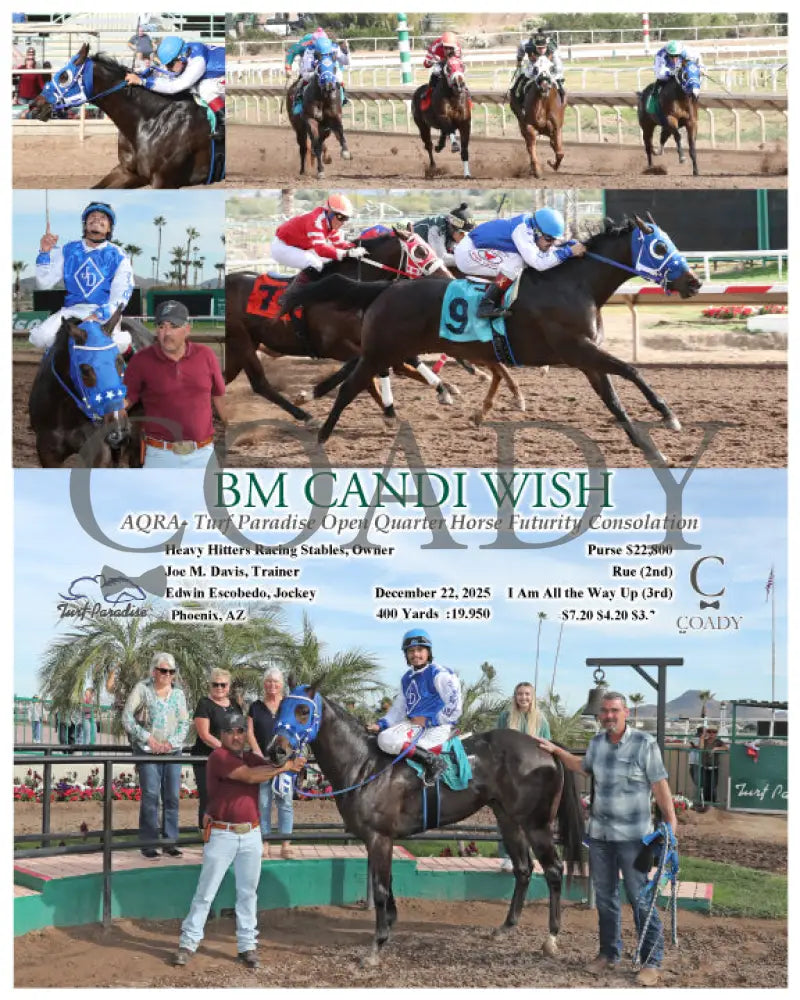 BM CANDI WISH - AQRA- Turf Paradise Open Quarter Horse Futurity Consolation - 12-22-25 - R01 - TUP - Coady Media - Kurtis Coady Photography