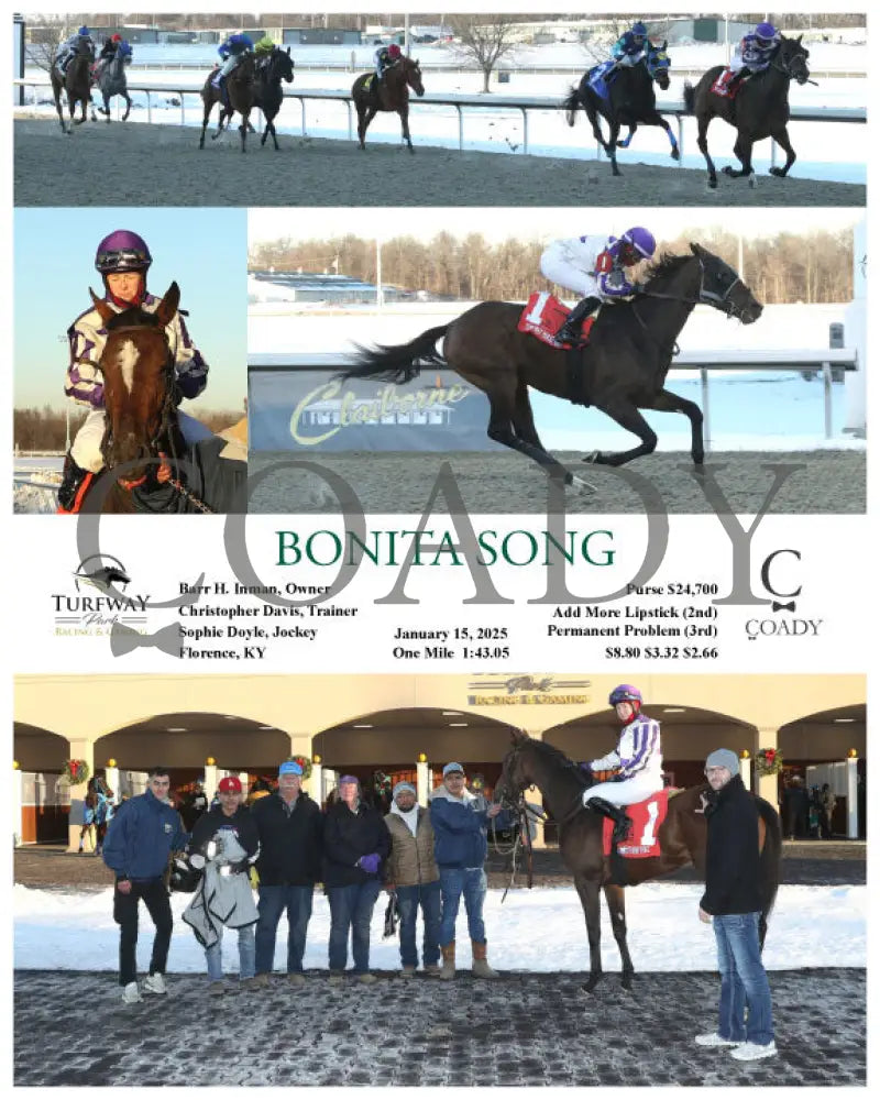 Bonita Song - 01-15-25 R03 Tp Turfway Park
