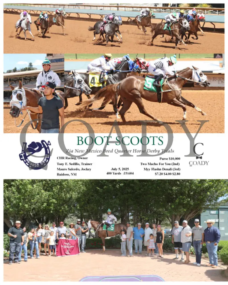 BOOT SCOOTS - Zia New Mexico Bred Quarter Horse Derby Trials - 07-05-25 - R06 - RUI Ruidoso Downs