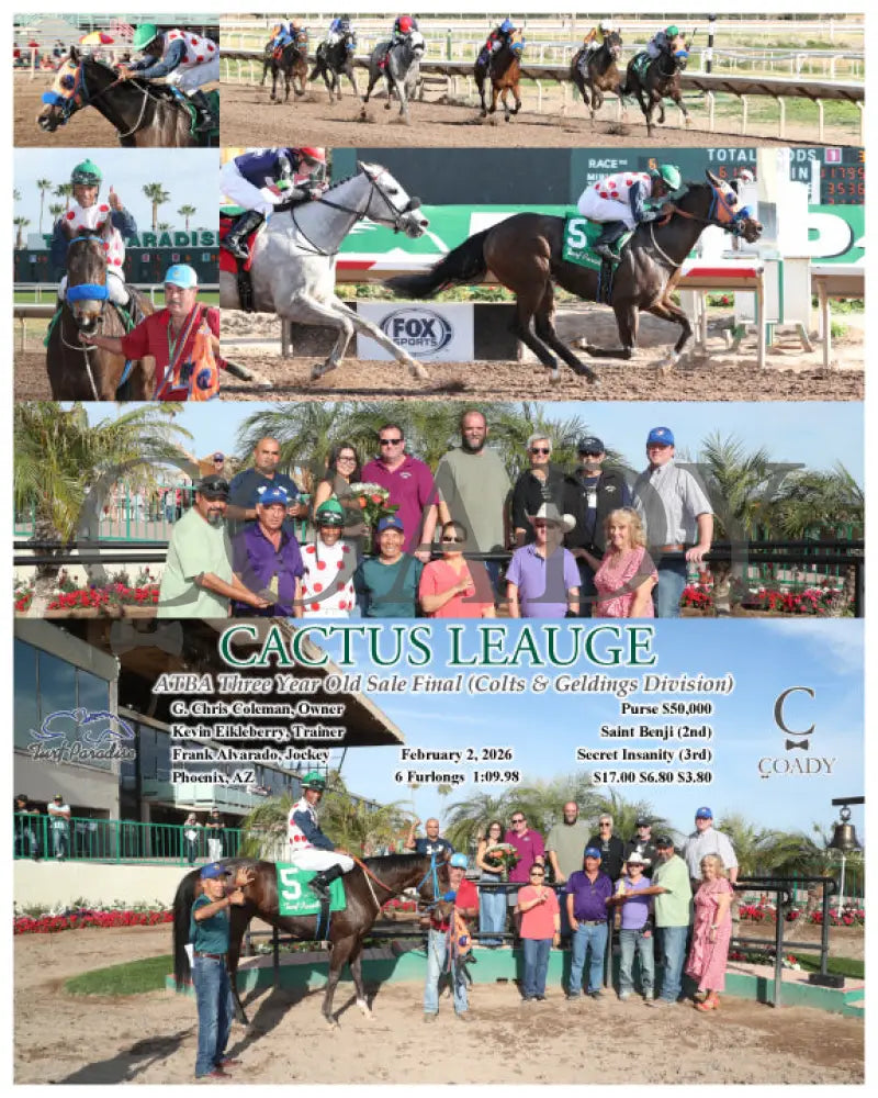 CACTUS LEAUGE - ATBA Three Year Old Sale Final (Colts & Geldings Division) - 02-02-26 - R06 - TUP - Coady Media - Kurtis Coady Photography