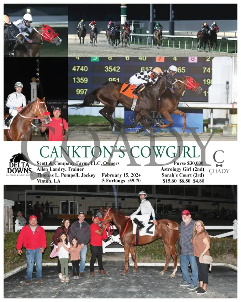 Cankton’s Cowgirl - 02 - 15 - 24 R05 Ded Delta Downs