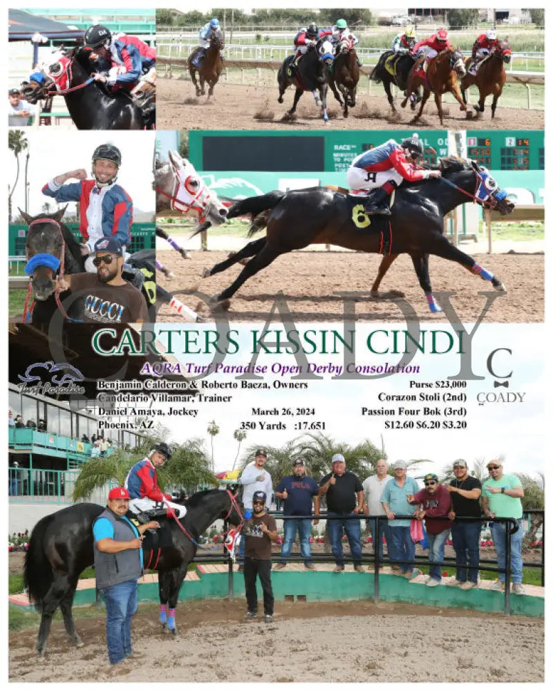 Carters Kissin Cindi - Aqra Turf Paradise Open Derby Consolation 03 - 26 - 24 R01 Tup