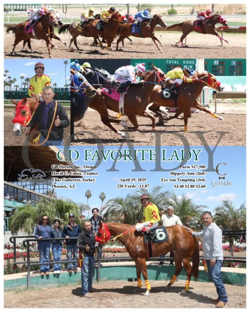 CD FAVORITE LADY - 04-19-25 - R01 - TUP Turf Paradise