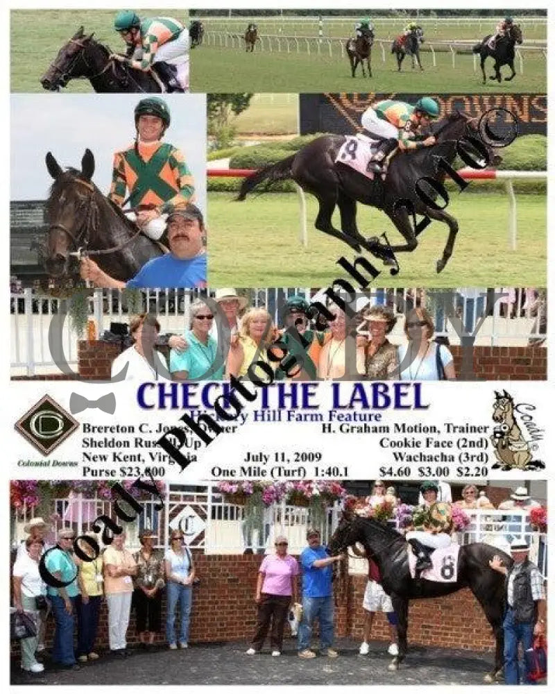 Check The Label - Hickory Hill Farm Feature Colonial Downs