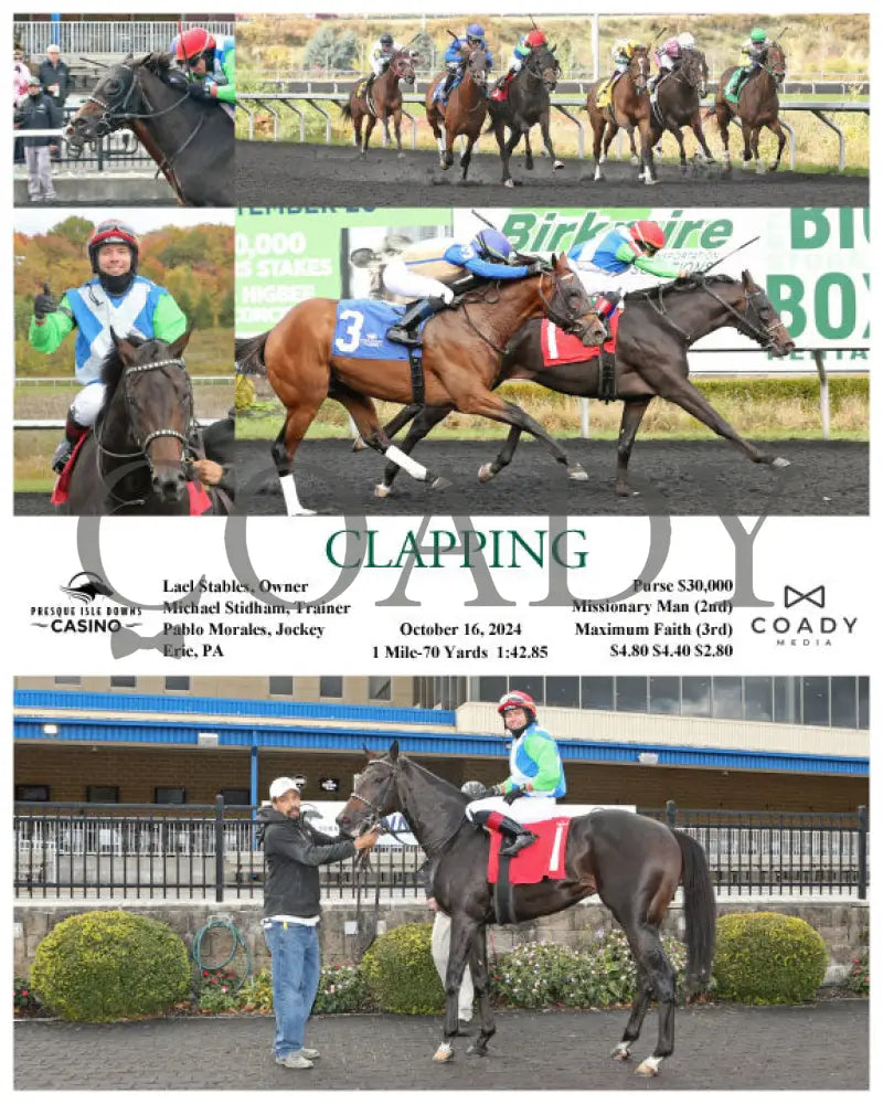 Clapping - 10-16-24 R03 Pid Presque Isle Downs