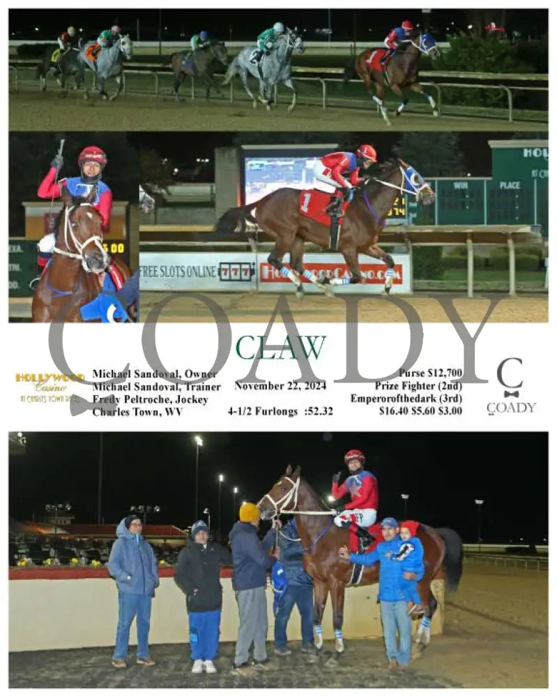 Claw - 11-22-24 R03 Ct Hollywood Casino At Charles Town Races
