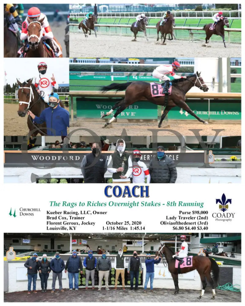 Coach - The Rags To Riches Overnight Stakes 8Th Running 10-25-20 R10 Cd Churchill Downs