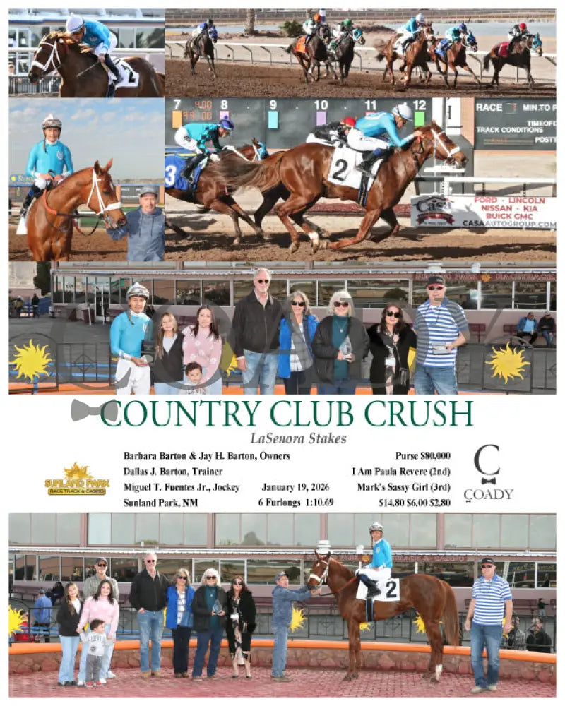 COUNTRY CLUB CRUSH - LaSenora Stakes - 01-19-26 - R07 - SUN - Coady Media - Kurtis Coady Photography